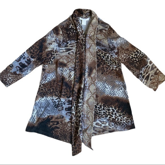 Dress barn size large leopard print cardigan - Picture 1 of 9